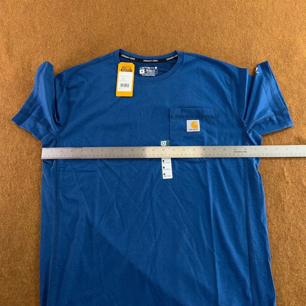 Carhartt Mens Medium Blue Force Relaxed Fit Pocket Short Sleeve T-Shirt NWT